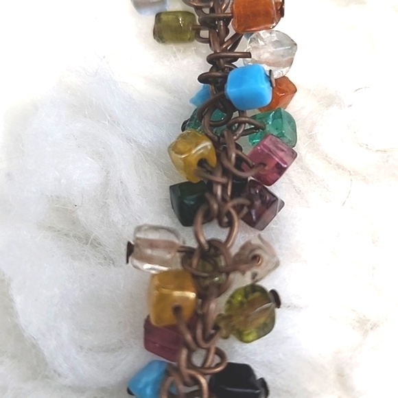 Vintage Indian Square Beaded Necklace - Picture 7 of 7